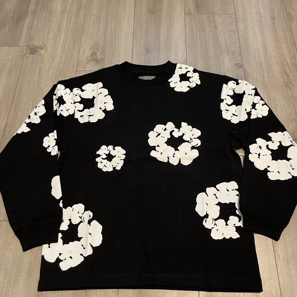 Large Black Cotton wreath Denim Tears Long Sleeve Shirt